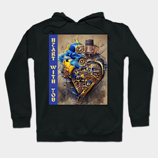 Heart with you, antiwar blue-yellow Hoodie